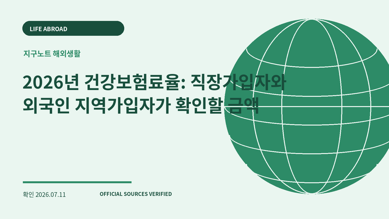 2026년 건강보험료율: 직장가입자와 외국인 지역가입자가 확인할 금액 대표 이미지